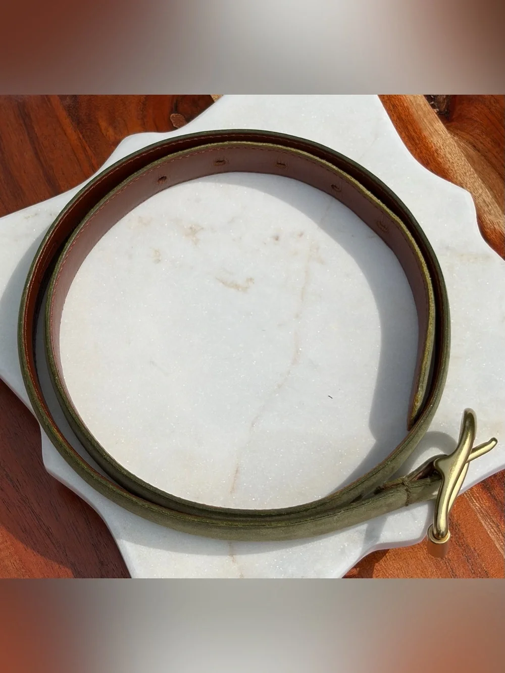 Vintage COACH Suede Leather Brass Belt 8528 EUC